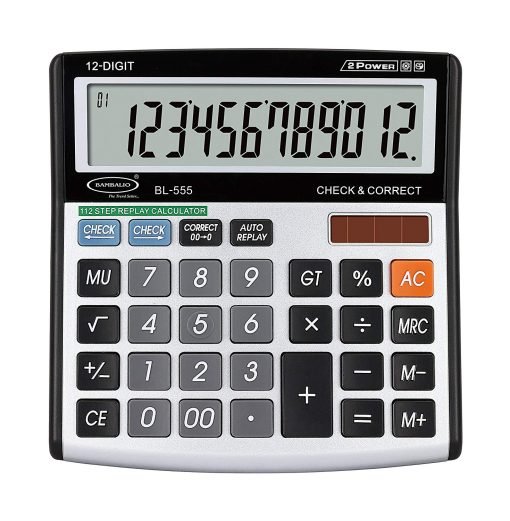 Bambalio BL-555 12 Digit Large Display Correct Electronic Calculator