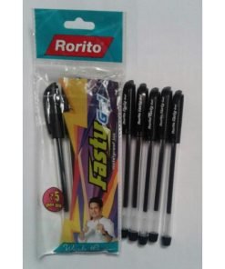 RORITO FASTY GEL BLACK PEN pack of - 5 pieces